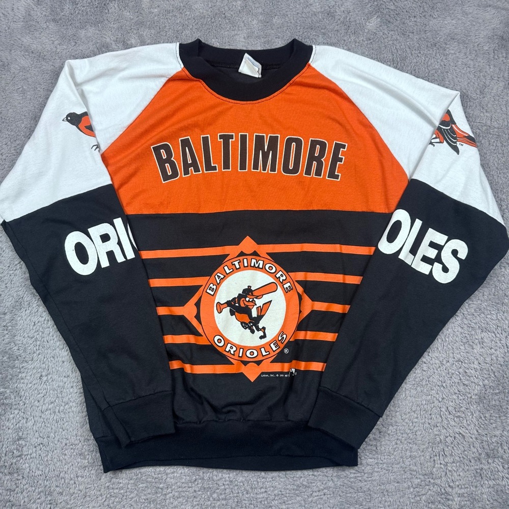 Garan Baltimore Orioles Shirt Mens Large Orange‎ Vintage 1989 MLB Colorblock USA